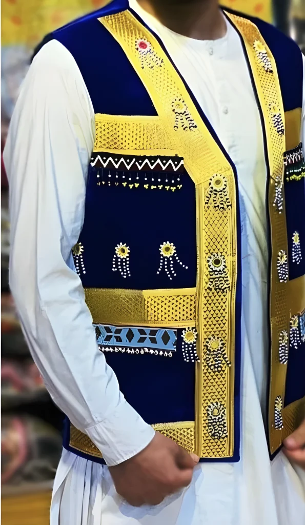 بهترین مدل واسکت های مردانه را چطور ست کنیم؟ 12 مردی با پیراهن سفید و واسکت چرمهدوزی با ترکیب رنگ سرمهای و طلایی