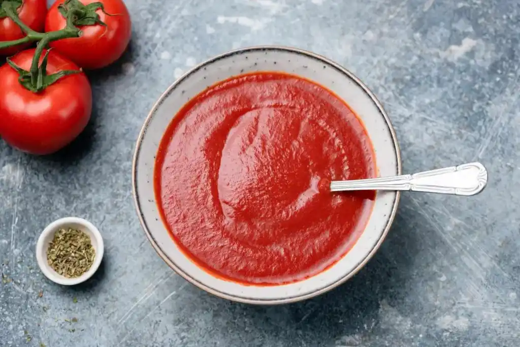رازهای نگهداری طولانیمدت رب گوجه فرنگی 8 یک ظرف حاوی رب گوجه فرنگی خانگی