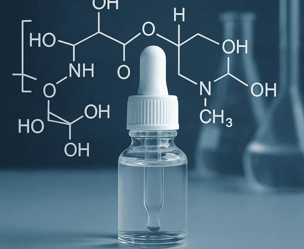 راهنمای انتخاب بهترین کرم آبرسان و روشن کننده پوست 10 یک شیشه شفاف حاوی هیالورونیک اسید