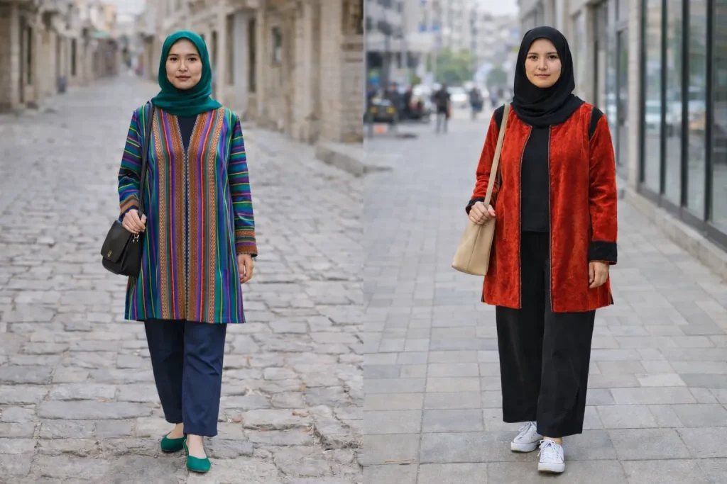 چپن های شیک دخترانه؛ از استایل روزمره تا موقعیتهای رسمی 2 دو مدل چپن افغانی دخترانه برای استایل روزمره