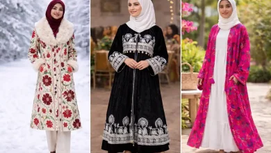 چپن های شیک دخترانه؛ از استایل روزمره تا موقعیتهای رسمی 27 سه مدل چپن زنانه در رنگهای مختلف بر تن مدلهای باحجاب